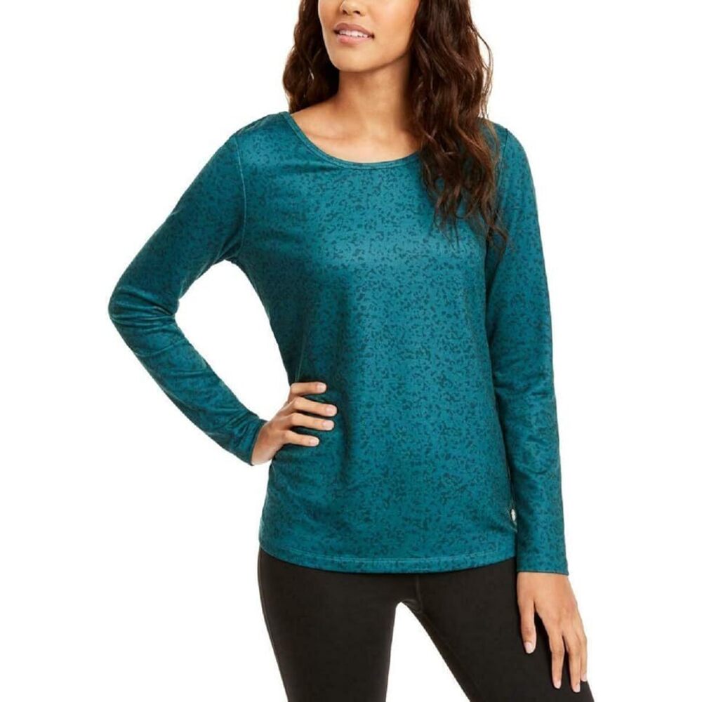Ideology Womens Activewear Printed Cutout Back Top Medium - Picture 2 of 2